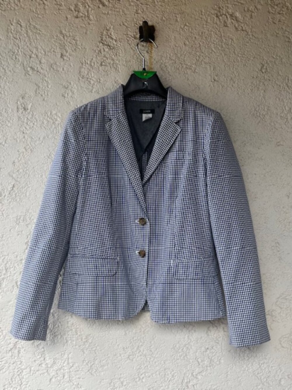 Vintage J.Crew Blue Gingham 100% Cotton Blazer - new!
